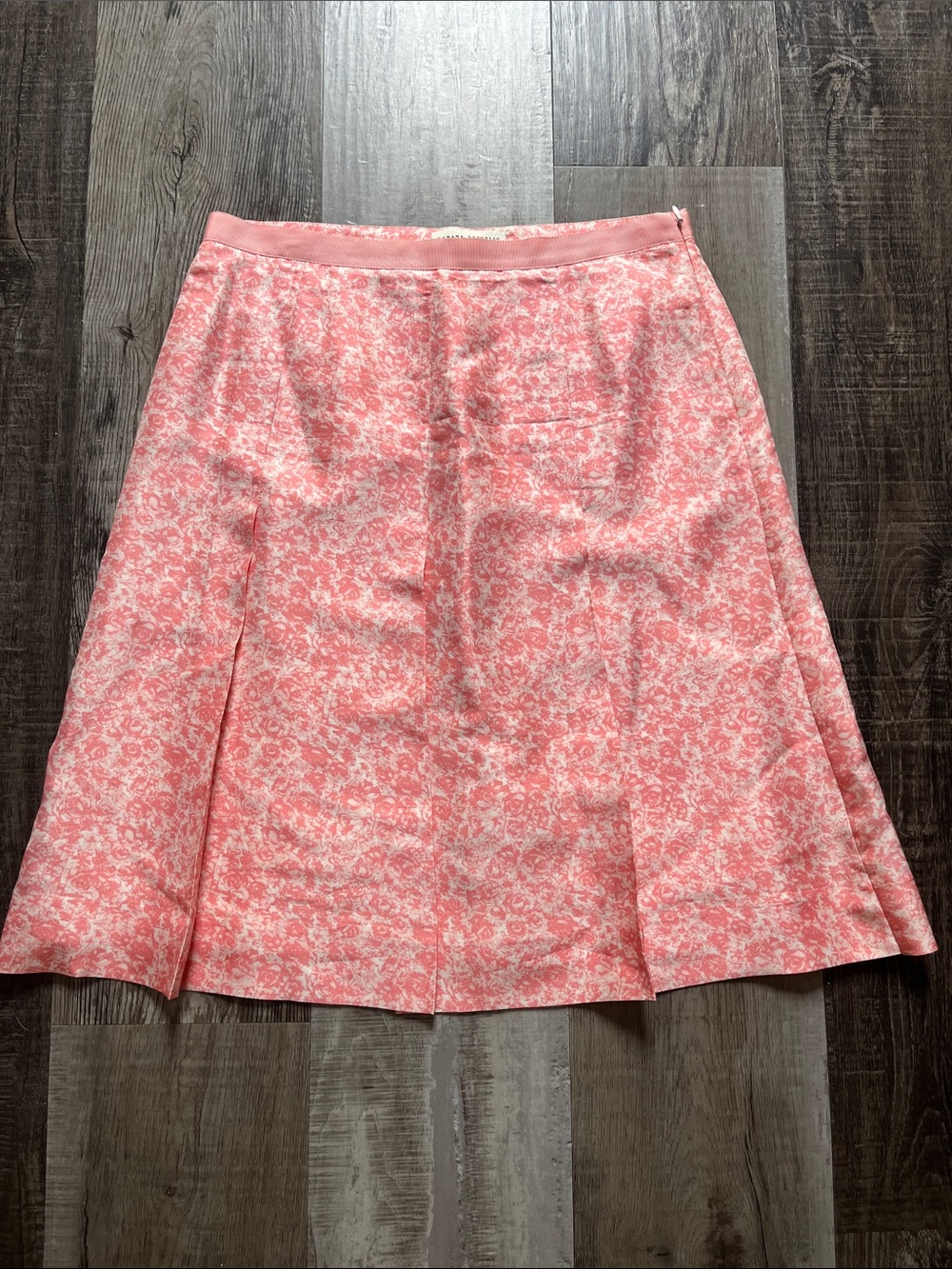 Banana Republic Coral Pink Floral Midi Skirt